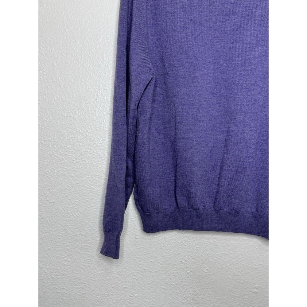 Brooks Brothers 346 Sweater Men’s M Purple Merino Wool V Neck Pullover Academia - Picture 12 of 16
